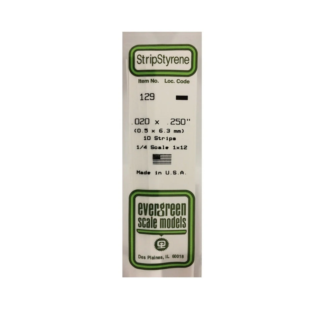 Evergreen 00129 Styrene Strips 0.020 x 0.250 x 14in / 0.51mm x 6.4mm x 36cm - 10 - Image 2