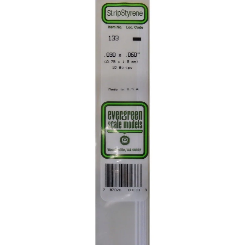 Evergreen 00133 Styrene Strips 0.030 x 0.060 x 14in / 0.76mm x 1.5mm x 36cm - 10 - Image 2