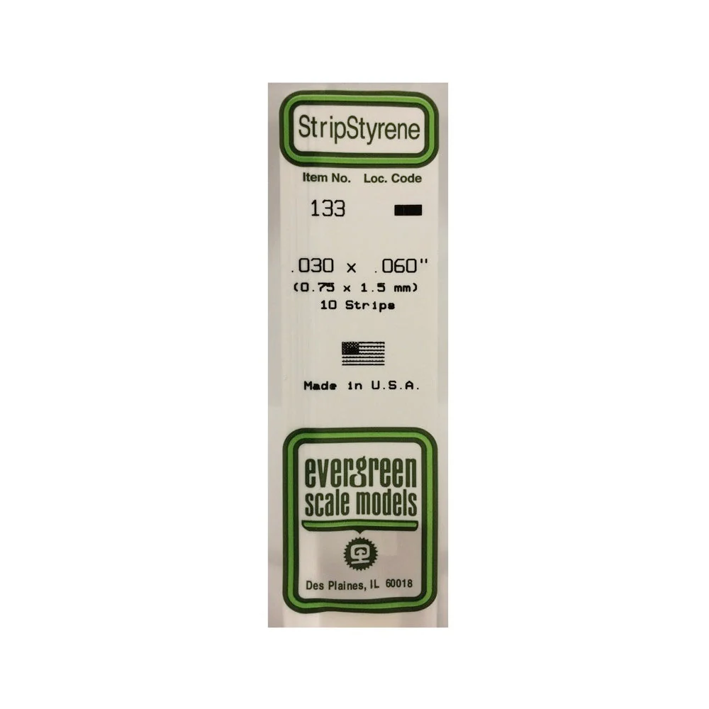 Evergreen 00133 Styrene Strips 0.030 x 0.060 x 14in / 0.76mm x 1.5mm x 36cm - 10 - Image 3