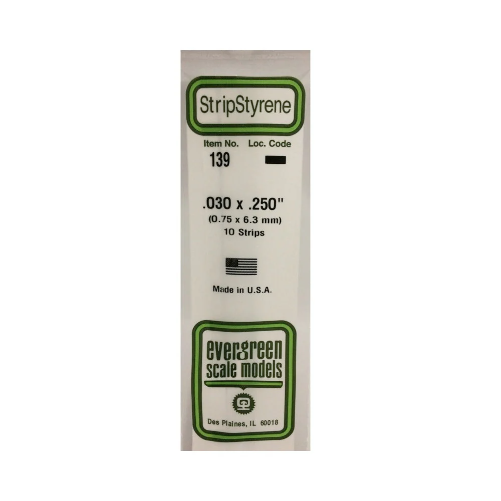 Evergreen 00139 Styrene Strips 0.030 x 0.250 x 14in / 0.76mm x 6.4mm x 36cm - 10 - Image 2