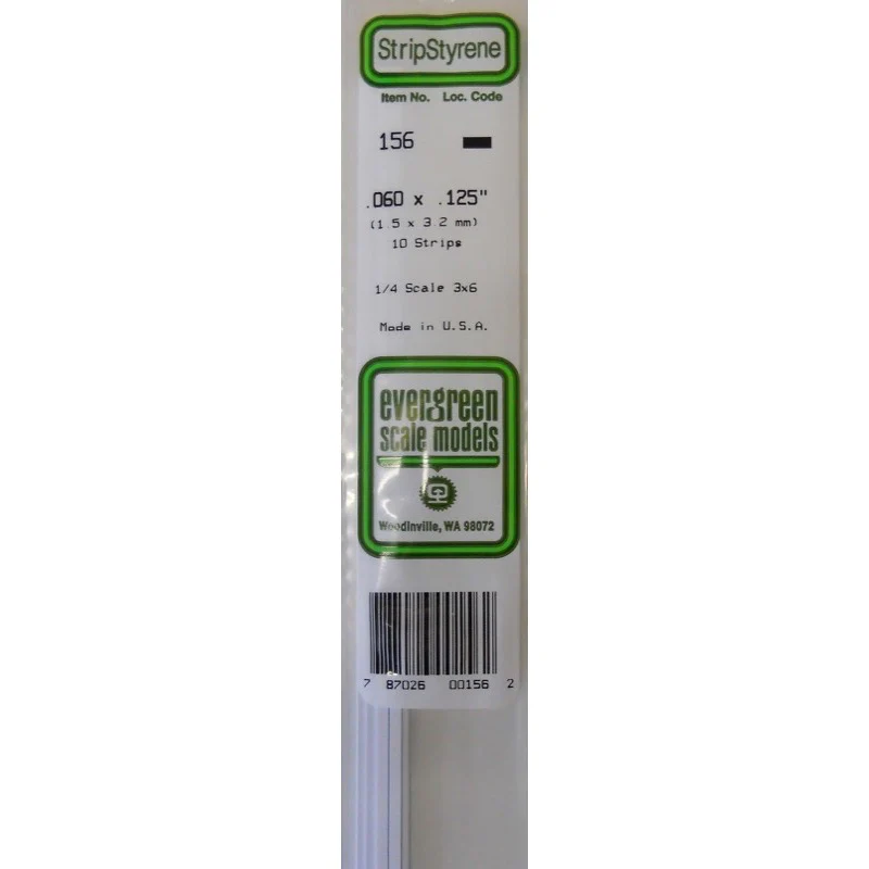 Evergreen 00156 Styrene Strips 0.060 x 0.125 x 14in / 1.5mm x 3.2mm x 36cm - 10 - Image 2