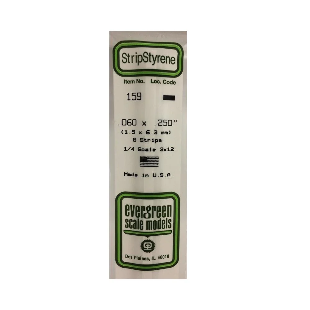 Evergreen 00159 Styrene Strips 0.060 x 0.250 x 14in / 1.5mm x 6.4mm x 36cm - 8 - Image 3