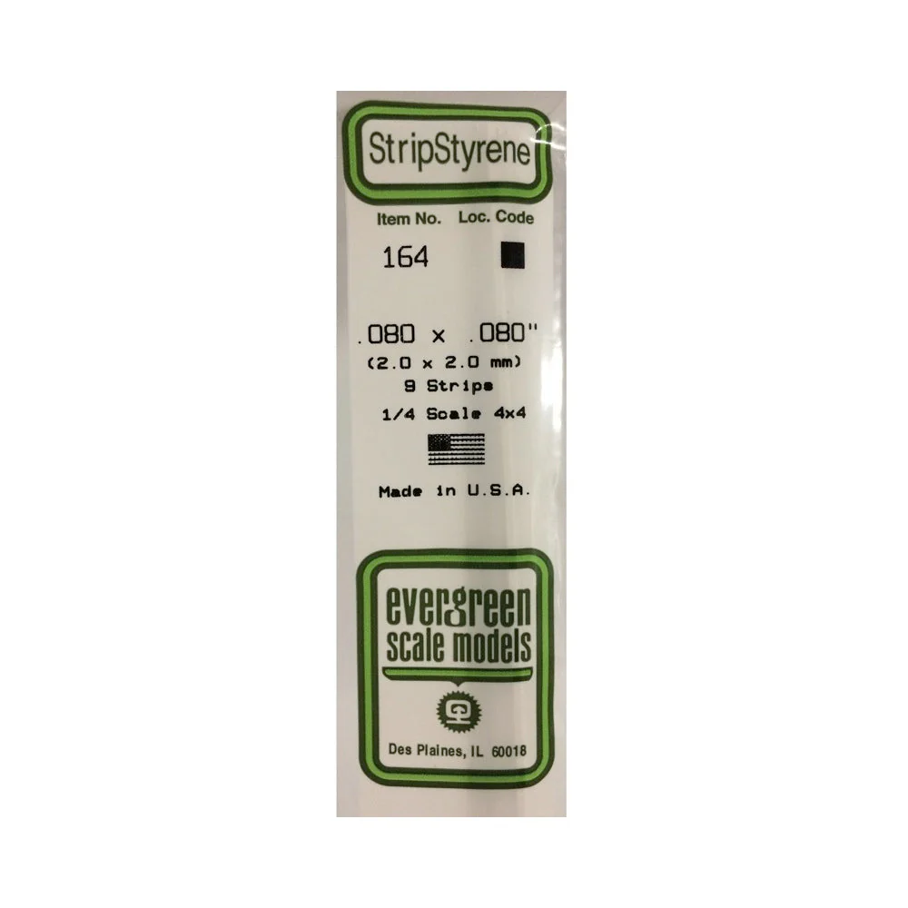 Evergreen 00164 Styrene Strips 0.080 x 0.080 x 14in / 2mm x 2mm x 36cm - 9 - Image 2