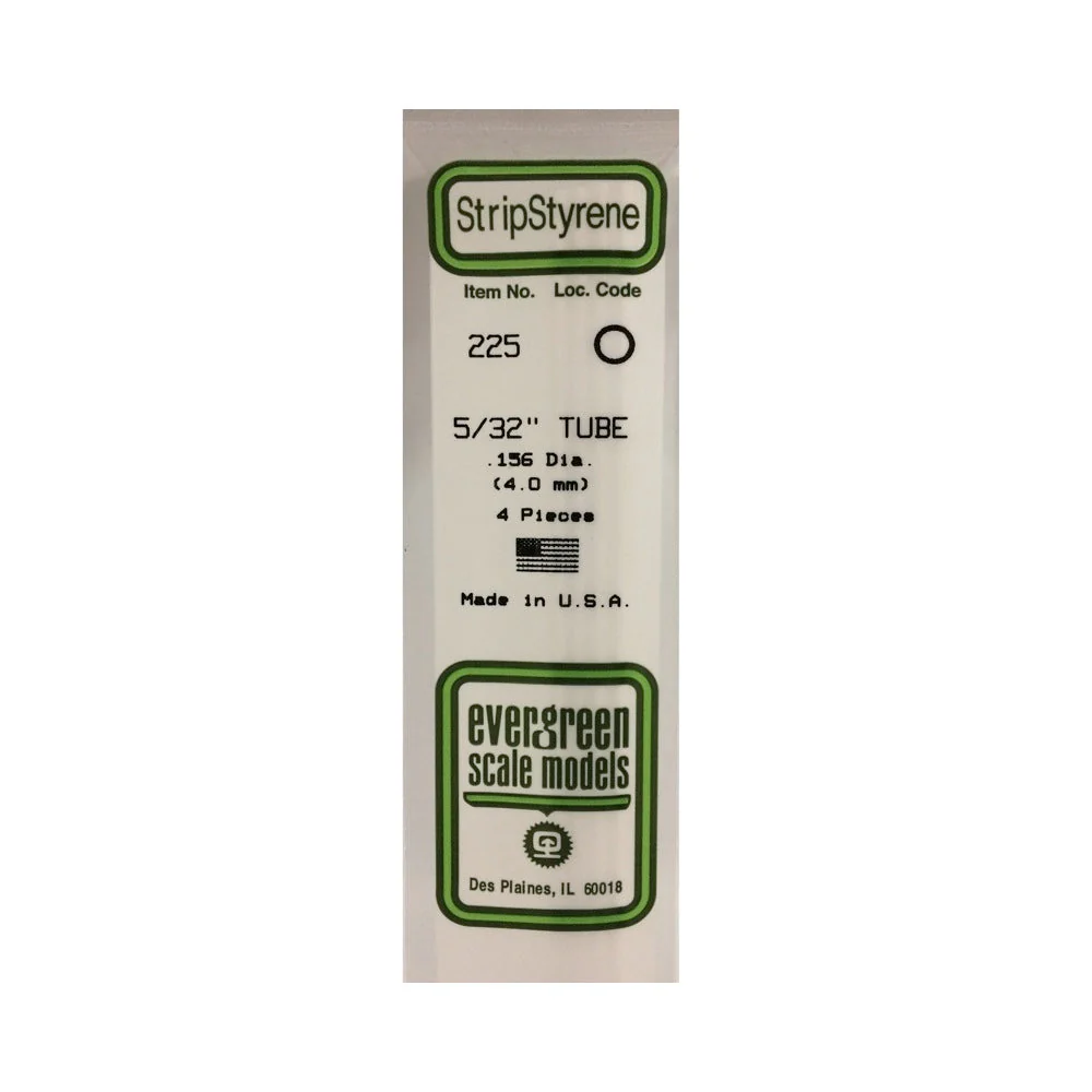 Evergreen 00225 Styrene Tube 0.156 x 14in / 4mm x 36cm 4pc - Image 2