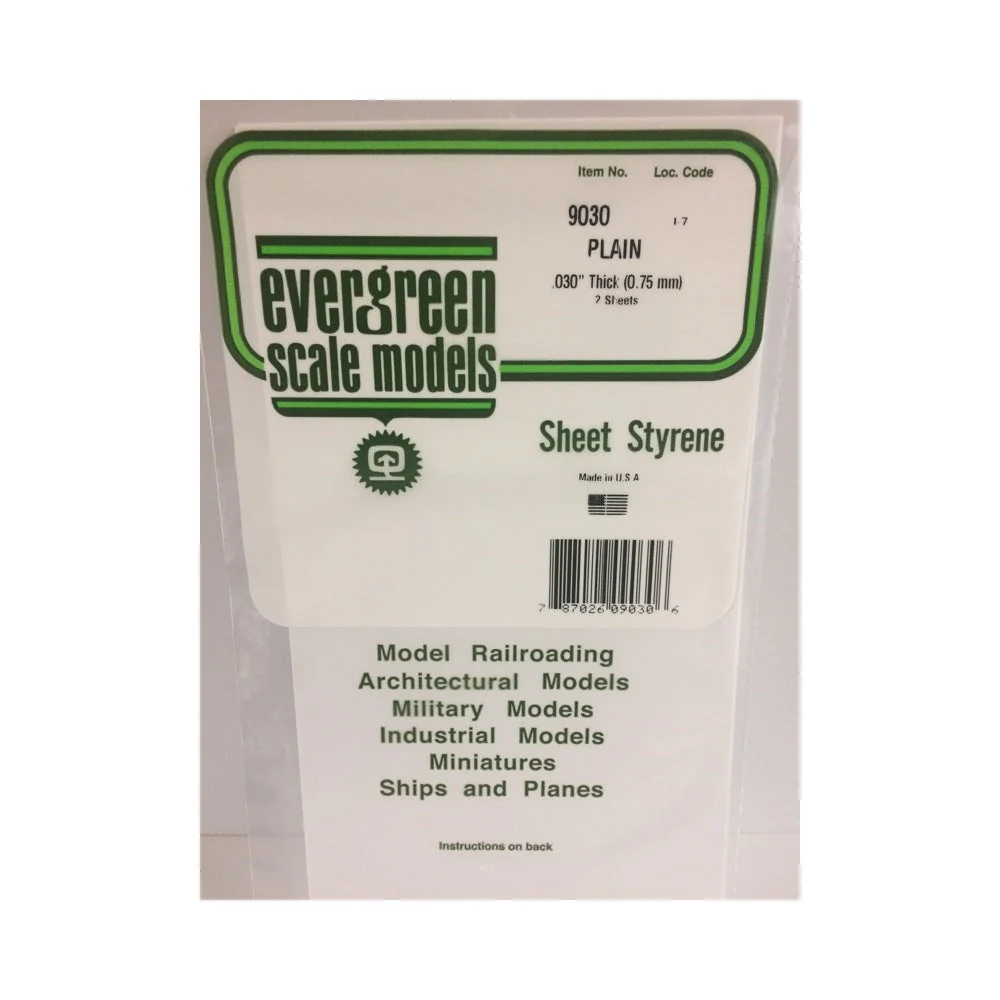 Evergreen 09030 Styrene White Sheets 0.030 x 6 x 12in / 0.76mm x 15cm x 30cm 2pc - Image 3