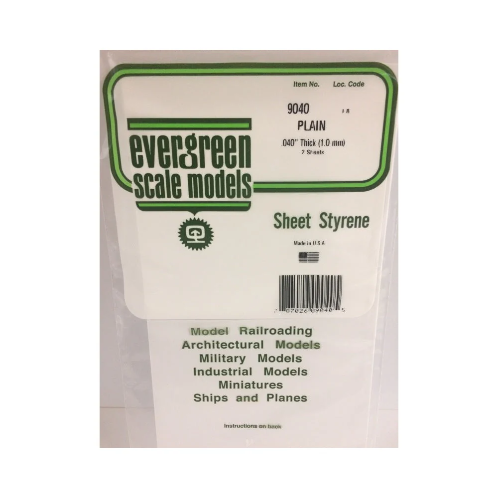 Evergreen 09040 Styrene White Sheets 0.040 x 6 x 12in / 1mm x 15cm x 30cm 2pc - Image 3