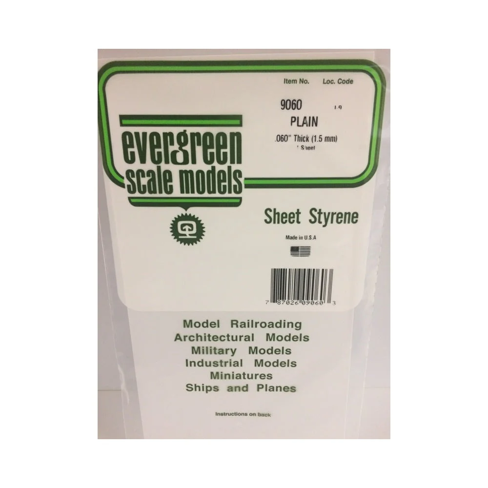 Evergreen 09060 Styrene White Sheet 0.060 x 6 x 12in / 1.5mm x 15cm x 30cm 1pc - Image 3