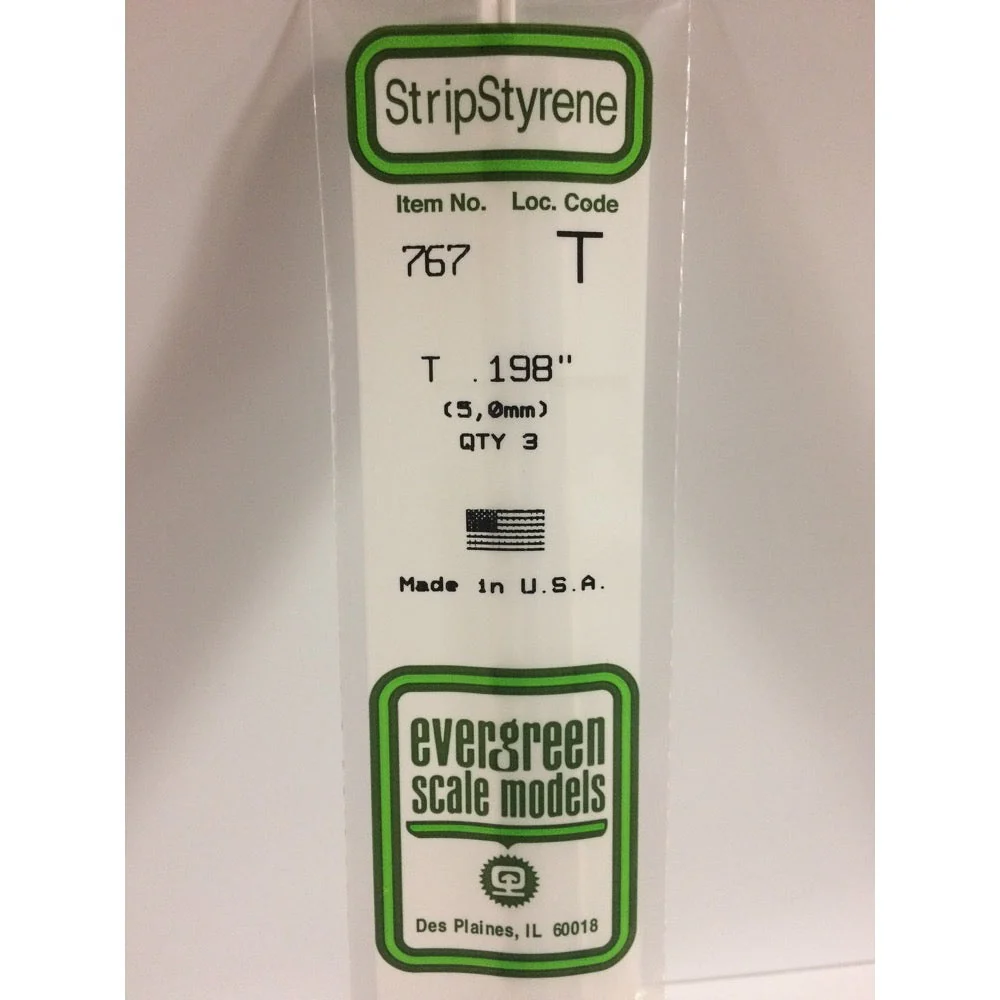 Evergreen 00767 T Profile 0.198 x 0.198 x 14in 0.065 Thick (3)