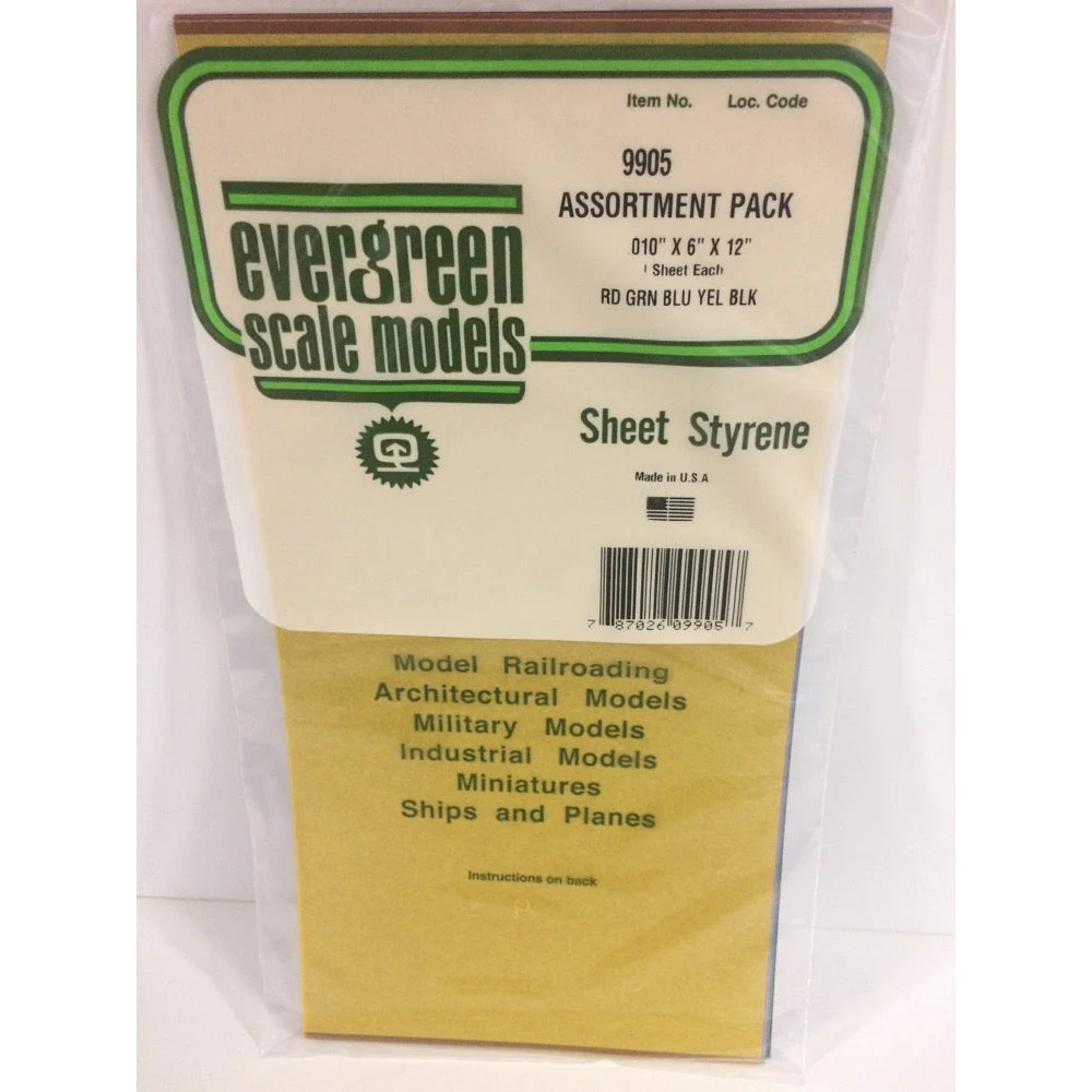 Evergreen 09905 Transparent Sheet Assortment 0.010 x 6 x 12in / 0.25mm x 15cm x 30cm - 5