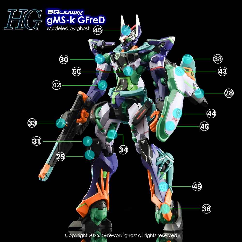 G-Rework CD-H-GQ06 Premium Decal for HG GfreD - Image 15
