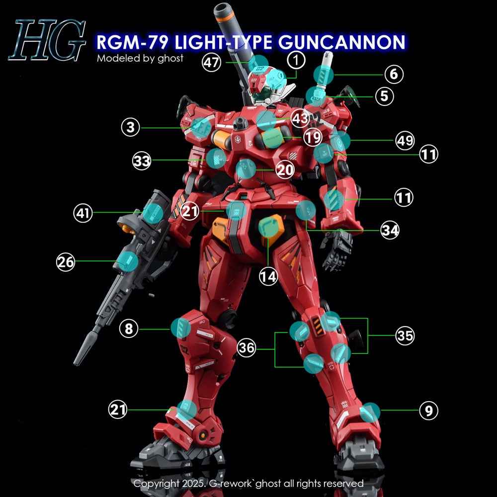 G-Rework CD-H-GQ07 Premium Decal for HG Light-type Guncannon - Image 10