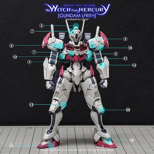 G-Rework CD-H-WM01 Premium Decal for HG The Witch From Mercury Lfrith - Image 3