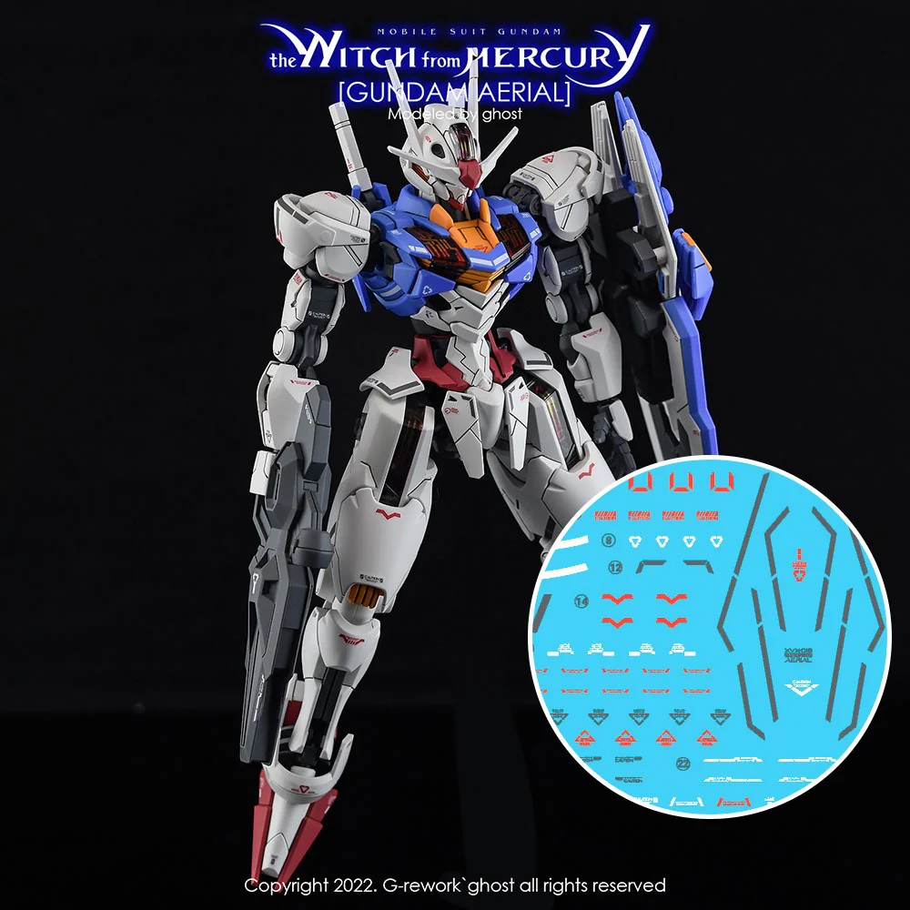 G-Rework CD-H-WM03 Premium Decal for HG The Witch From Mercury Aerial