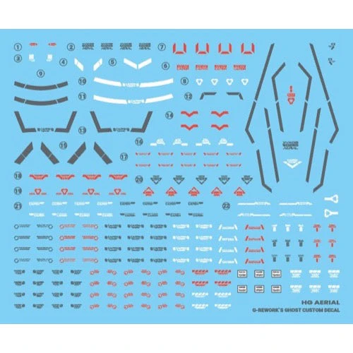 G-Rework CD-H-WM03 Premium Decal for HG The Witch From Mercury Aerial - Image 2
