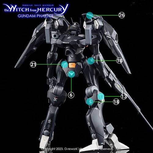 G-Rework CD-H-WM07 Premium Decal for HG Witch From Mercury Gundam Pharact - Image 3