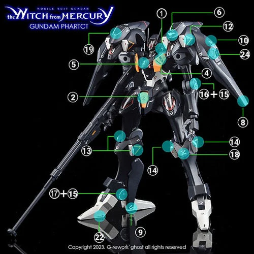 G-Rework CD-H-WM07 Premium Decal for HG Witch From Mercury Gundam Pharact - Image 4