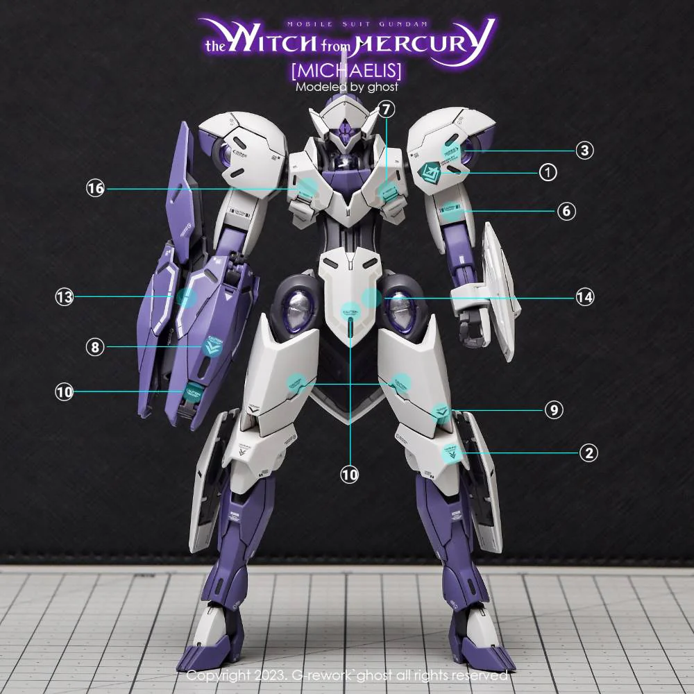 G-Rework CD-H-WM11 Premium Decal for HG The Witch From Mercury Michaelis - Image 4