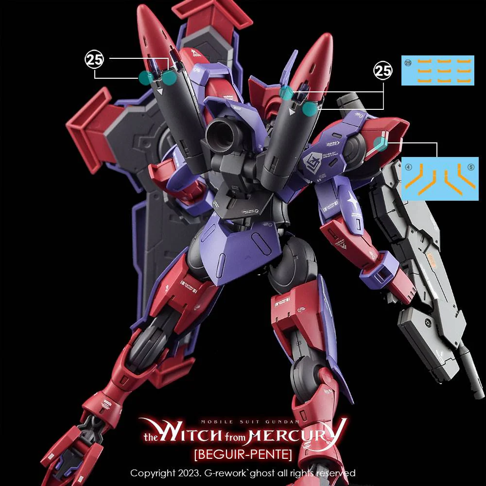 G-Rework CD-H-WM12 Premium Decal for HG The Witch From Mercury Beguir-Pente (Decal V2.0) - Image 13
