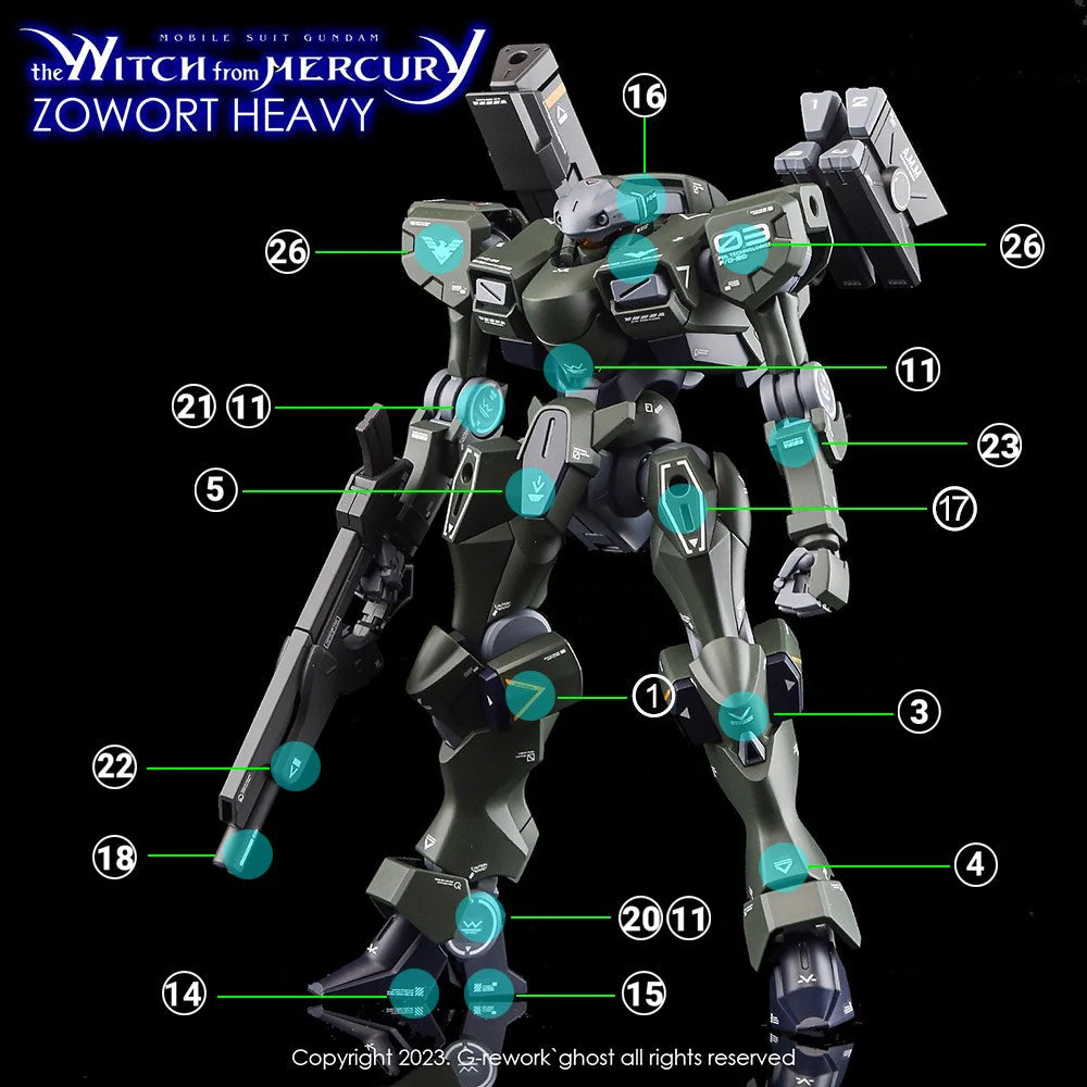 G-Rework CD-H-WM19 Premium Decal for HG Witch From Mercury Aerial. Rebuild - Image 10