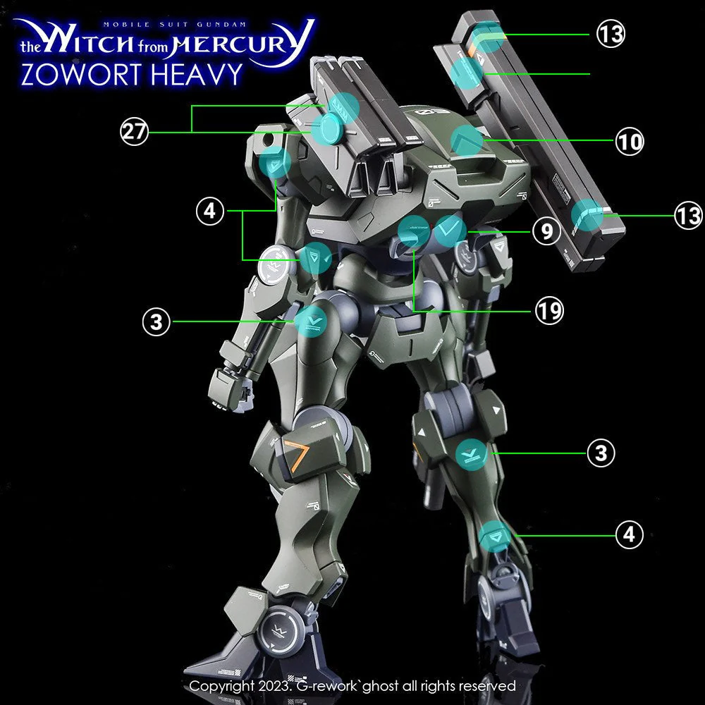 G-Rework CD-H-WM19 Premium Decal for HG Witch From Mercury Aerial. Rebuild - Image 11