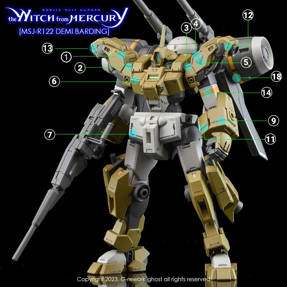 G-Rework CD-H-WM23 Premium Decal for HG Witch From Mercury Demi Barding (Demi Series) - Image 9