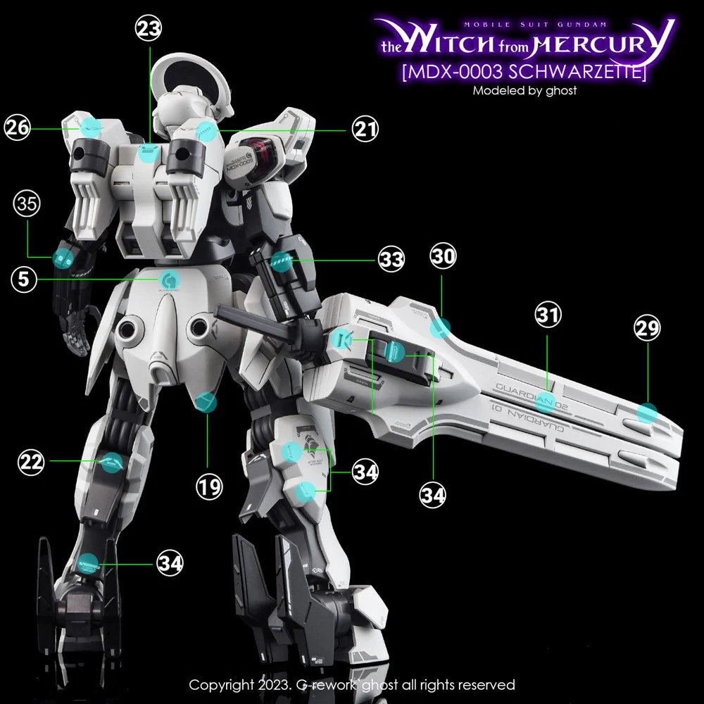 G-Rework CD-H-WM25 Premium Decal for HG Witch From Mercury Schwarzette - Image 13