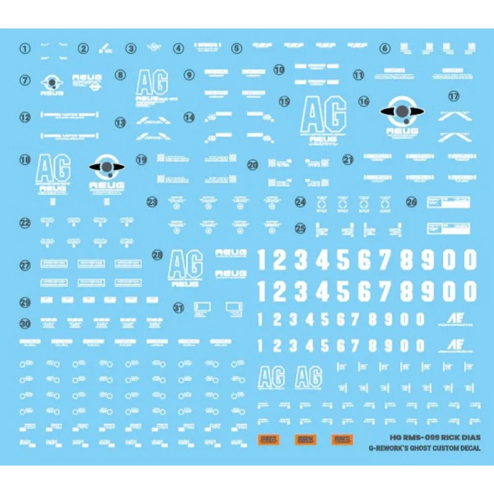 G-Rework CD-H10 Premium Decal for HG Rms-099 Rick Dias