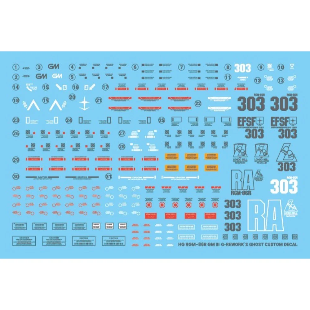 G-Rework CD-H126 Premium Decal for HG RGm-86R Gmiii