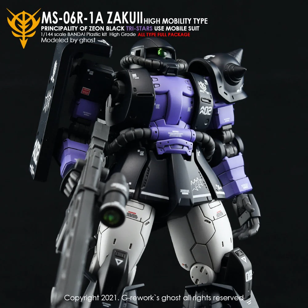 G-Rework CD-H152 Premium Decal for HG Origin Ms-06R-1A Jakuii ( Black Tri-Stars Full Set) - Image 3