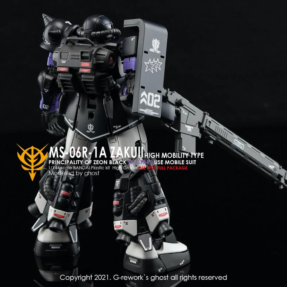 G-Rework CD-H152 Premium Decal for HG Origin Ms-06R-1A Jakuii ( Black Tri-Stars Full Set) - Image 5