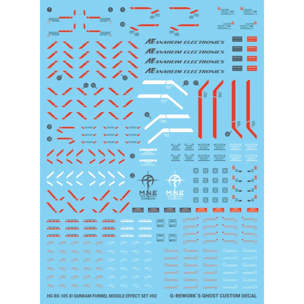 G-Rework CD-H238 Premium Decal for HG Rx-105 Xi Gundam - Image 2