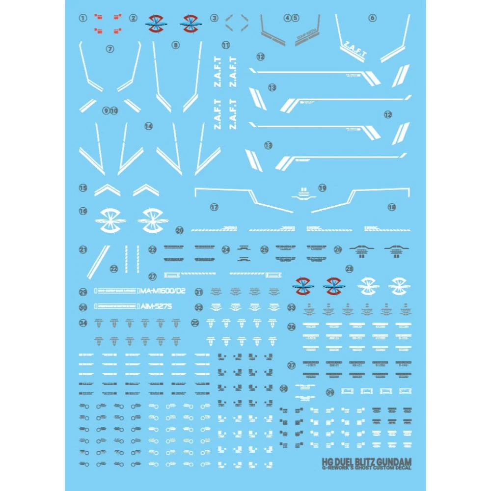 G-Rework CD-H252 Premium Decal for HG Seed Duel Blitz Gundam