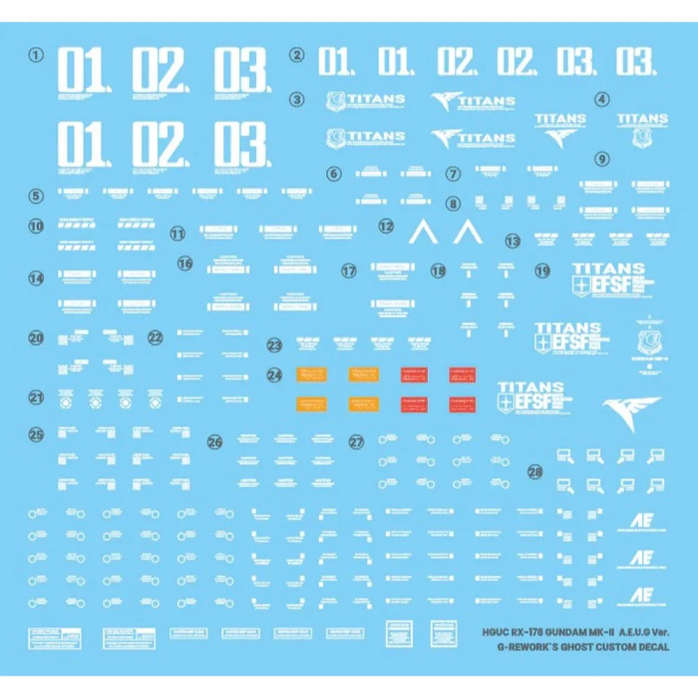 G-Rework CD-H30 Premium Decal for HG Gundam Mk-2 (Titans)