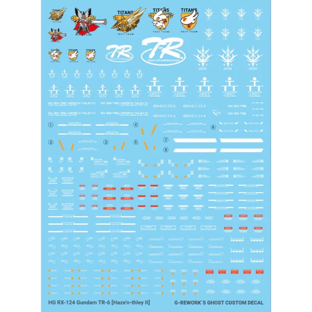 G-Rework CD-HL-124-H Premium Decal for HG A.O.Z Rx-124 Gundam Tr-6 ?Haze'N-Thley II?