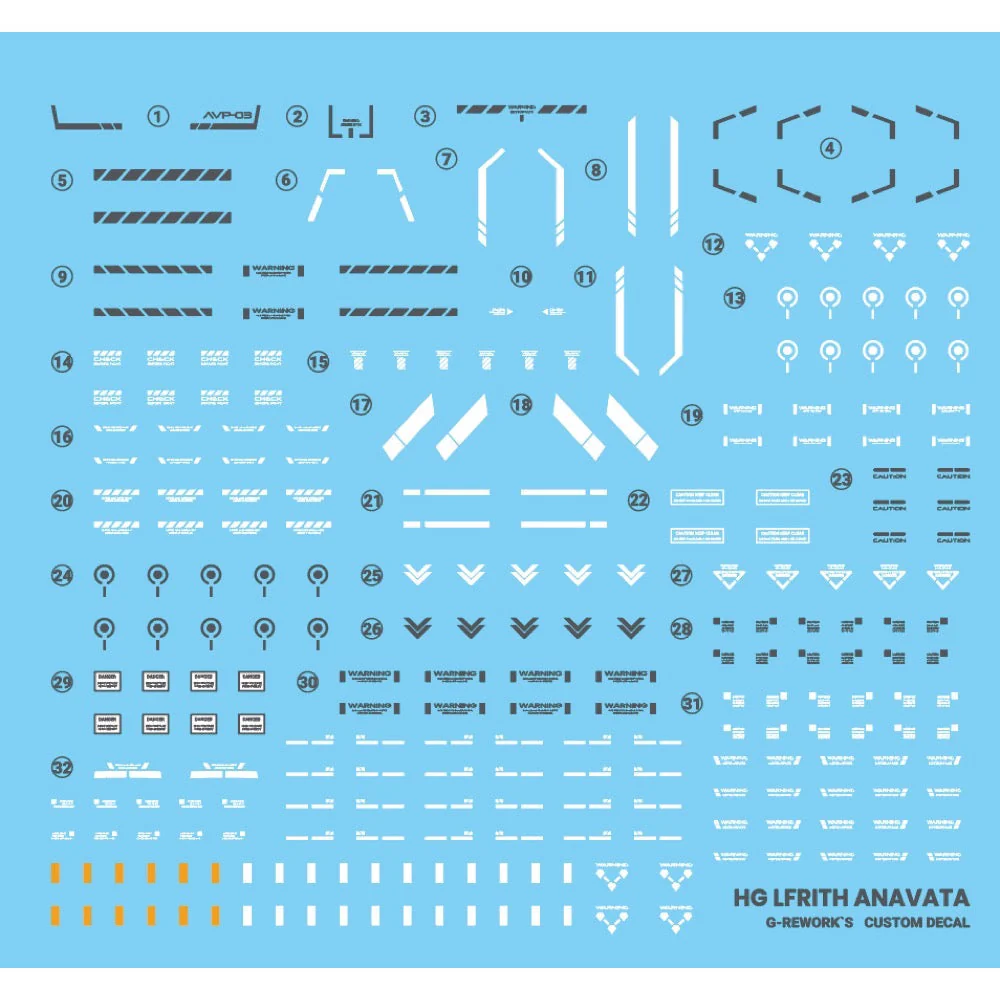 G-Rework CD-HL327 Premium Decal for HG Witch From Mercury Lfrith Anavata