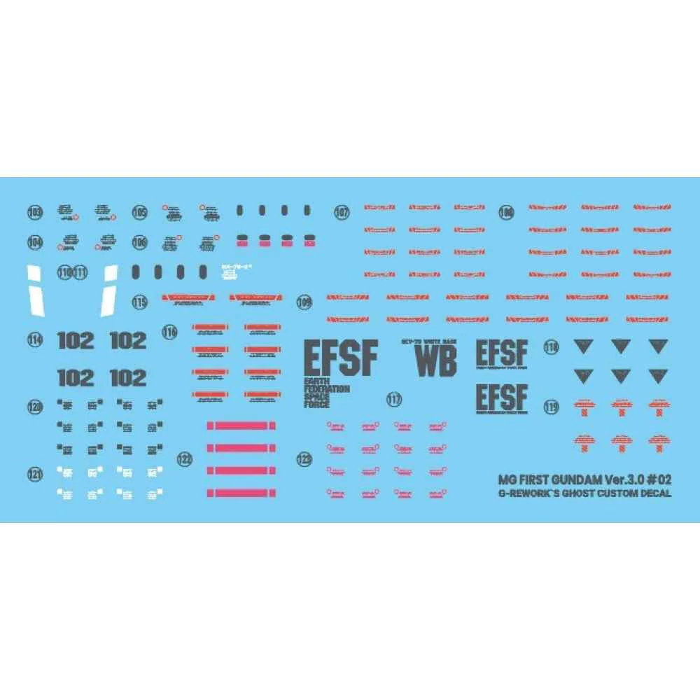 G-Rework CD-M172 Premium Decal for MG Gundam RX78-2 Ver 3.0 - Image 3