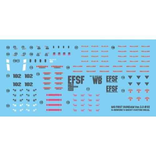 G-Rework CD-M172 Premium Decal for MG Gundam RX78-2 Ver 3.0 - Image 5