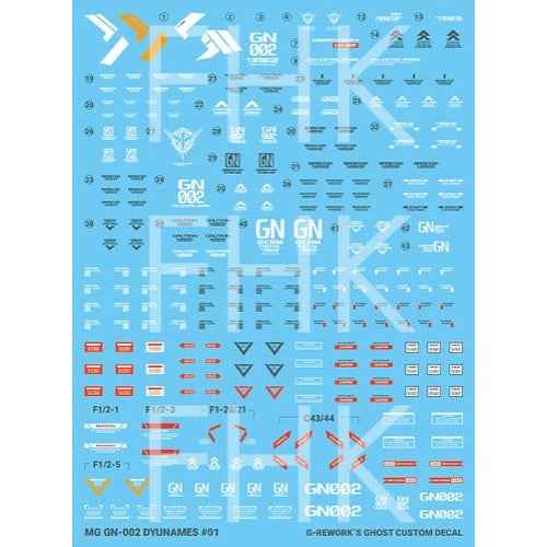 G-Rework CD-M207 Premium Decal for MG GN-002 Dynames - Image 2