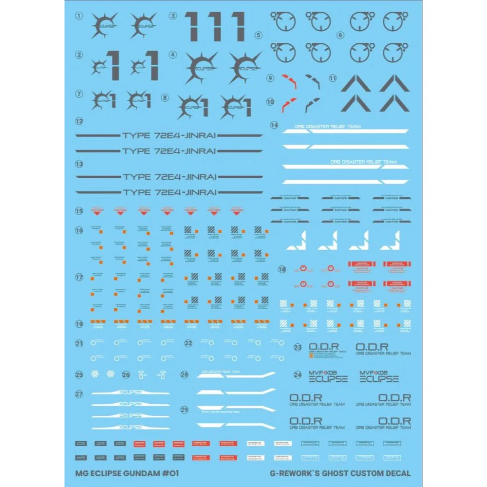 G-Rework CD-M217 Premium Decal for MG Eclipse Gundam - Image 2