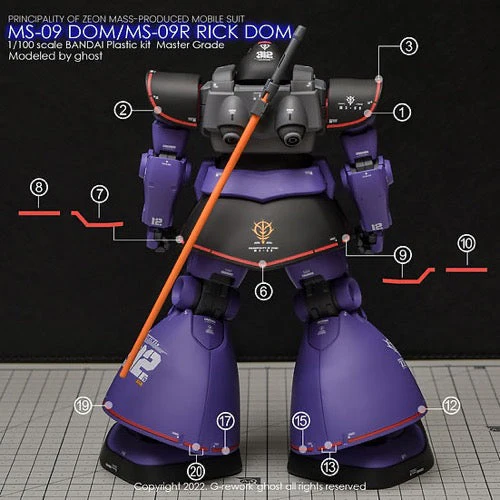 G-Rework CD-M219-20 Premium Decal for MG Dom 1.5/ Rick Dom 1.5 - Image 6