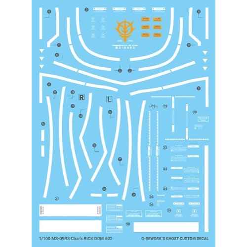 G-Rework CD-M58 Premium Decal for MG Rick Dom 1.5 Char Ver. - Image 3