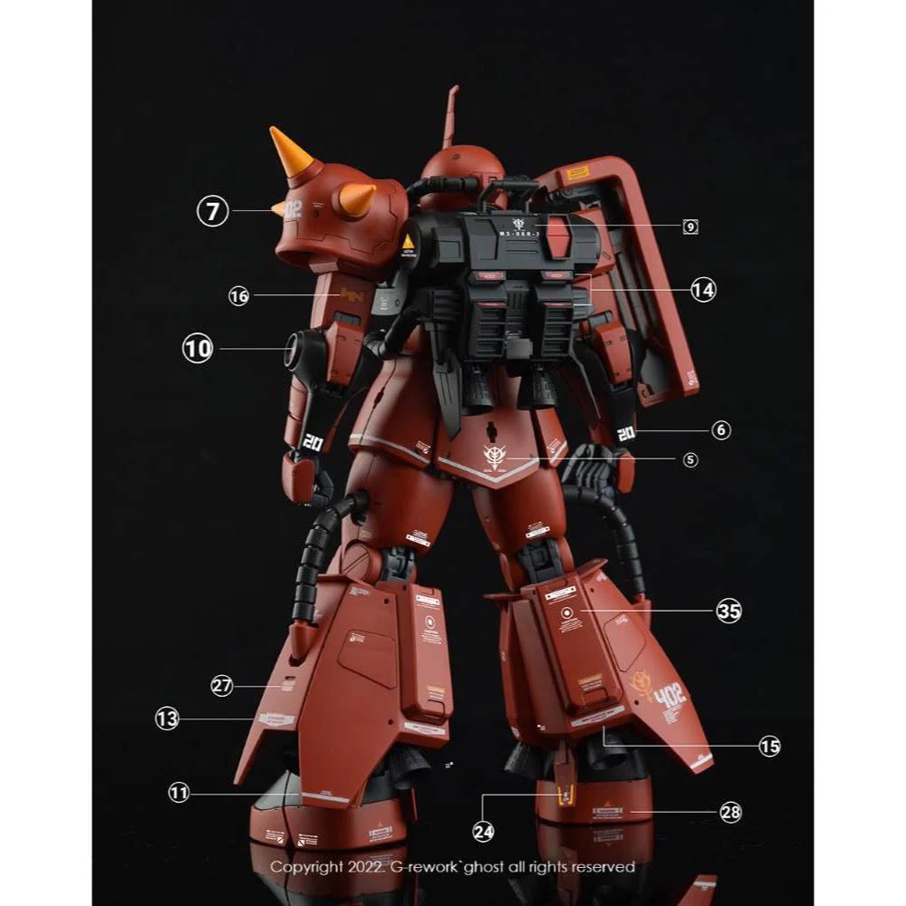 G-Rework CD-M97-J Premium Decal for MG Ms-06F/J Zaku II 2.0 Johnny Ridden (Decal V2.0) - Image 4