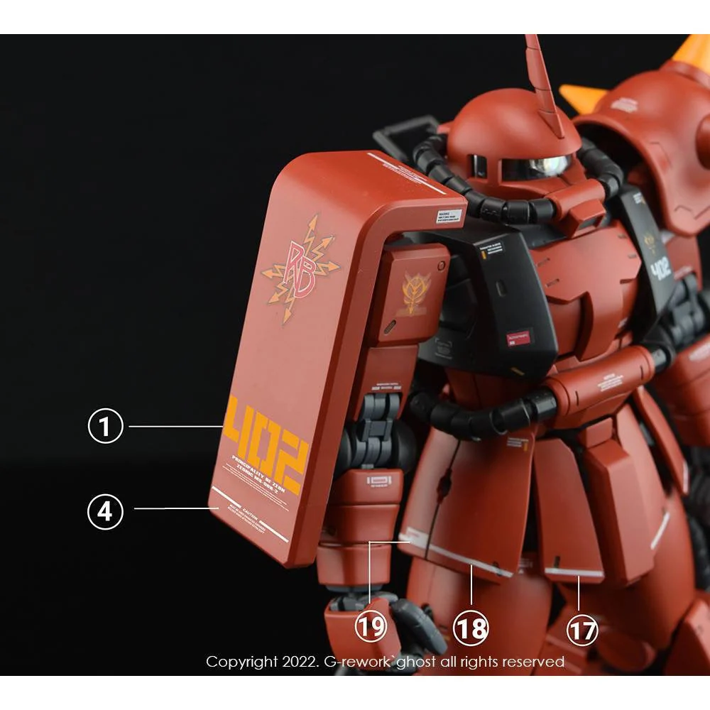 G-Rework CD-M97-J Premium Decal for MG Ms-06F/J Zaku II 2.0 Johnny Ridden (Decal V2.0) - Image 5