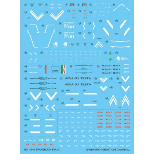 G-Rework CD-RG-E1 Premium Decal for RG Evangelion 01 - Image 2