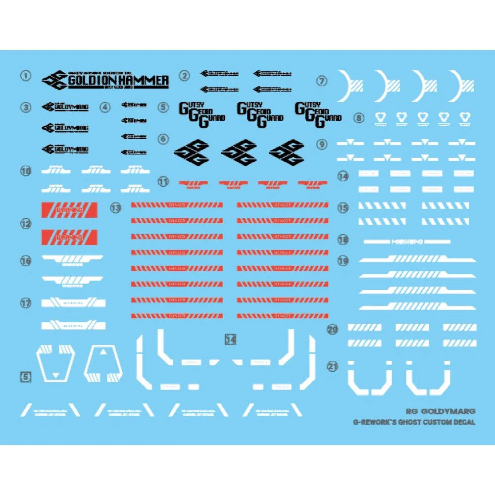 G-Rework CD-RG-G02 Premium Decal for RG Goldymarg - Image 2