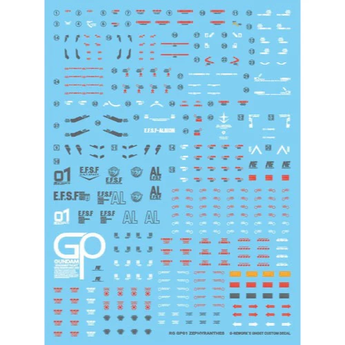 G-Rework CD-RG12 Premium Decal for RG Gundam Gp01 Zephyranthes - Image 2