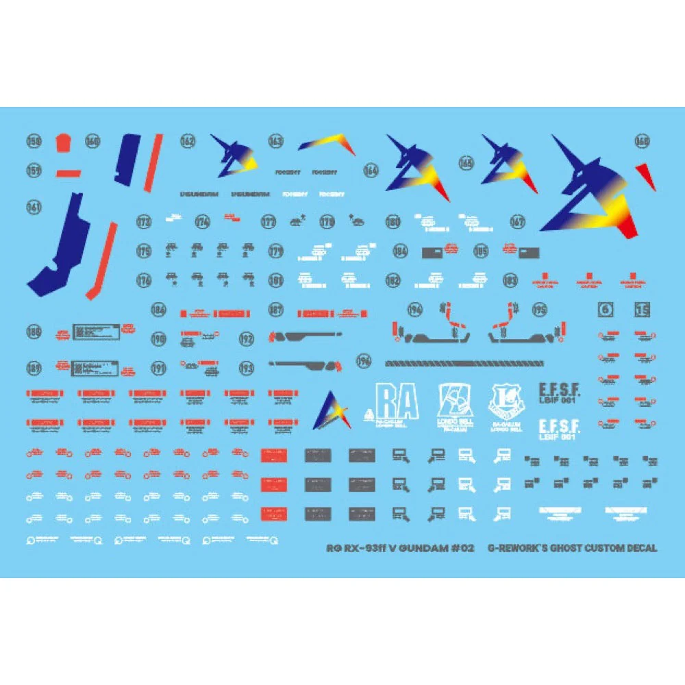 G-Rework CD-RG32-FF Premium Decal for RG Rx-93Ff V Gundam - Image 3