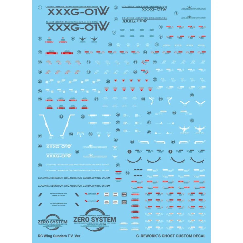 G-Rework CD-RG35 Premium Decal for RG Wing Gundam Tv.Ver - Image 2