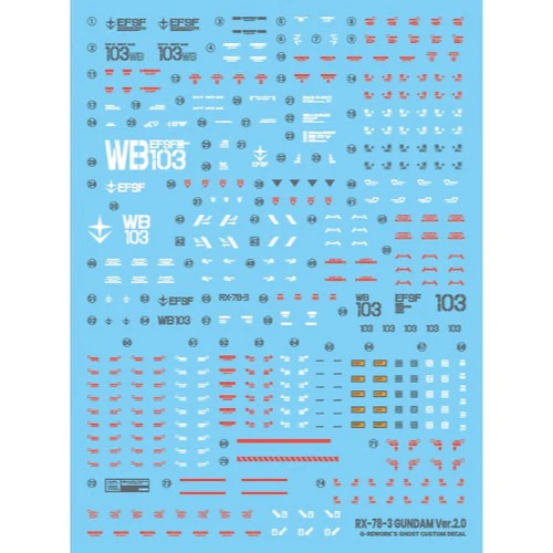 G-Rework CD-RG40-G3 Premium Decal for RG Rx-78-2 Gundam G3 Ver.2.0 - Image 2