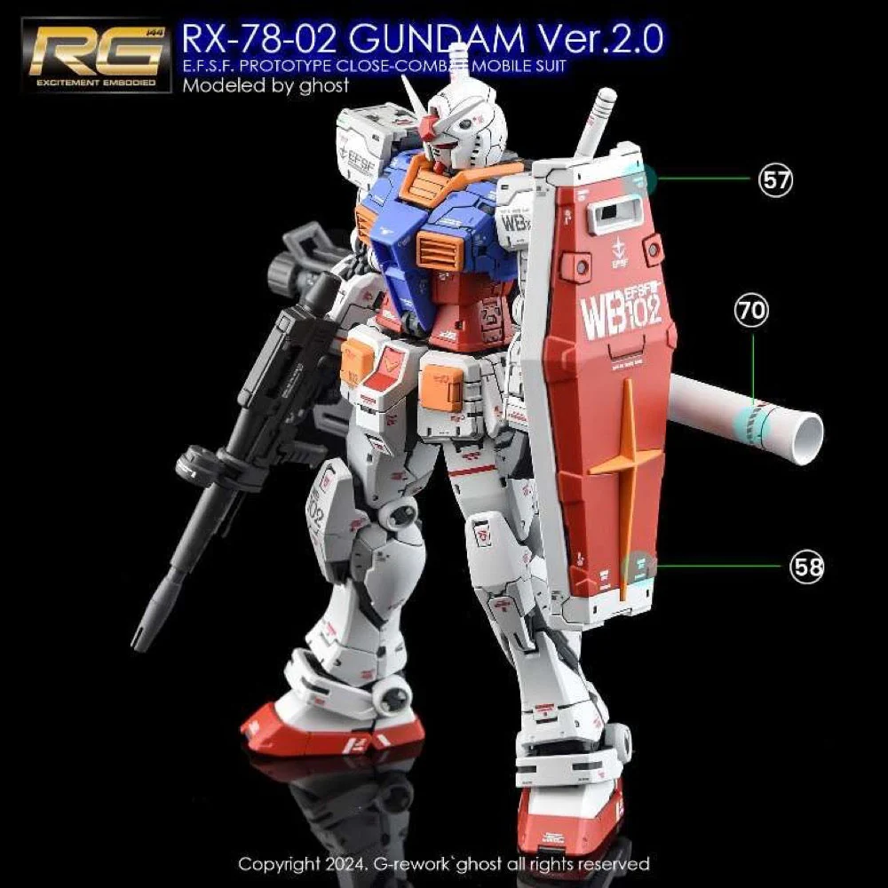 G-Rework CD-RG40 Premium Decal for RG Rx-78-2 Gundam Ver.2.0 - Image 4